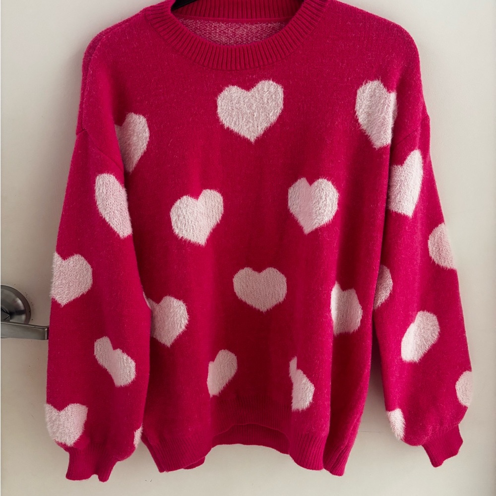 Krush Kandy Heart Patterned Sweater - image 1